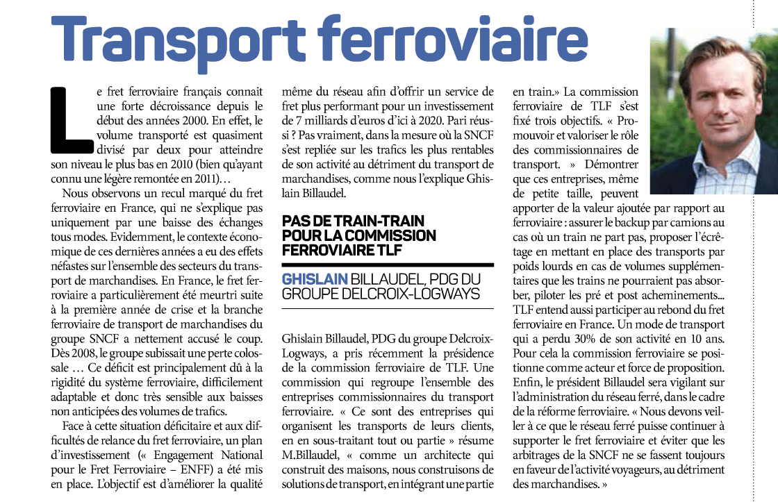 le fret ferroviaire par Ghislain Billaudel - Transport et Logistique - Mars 2015